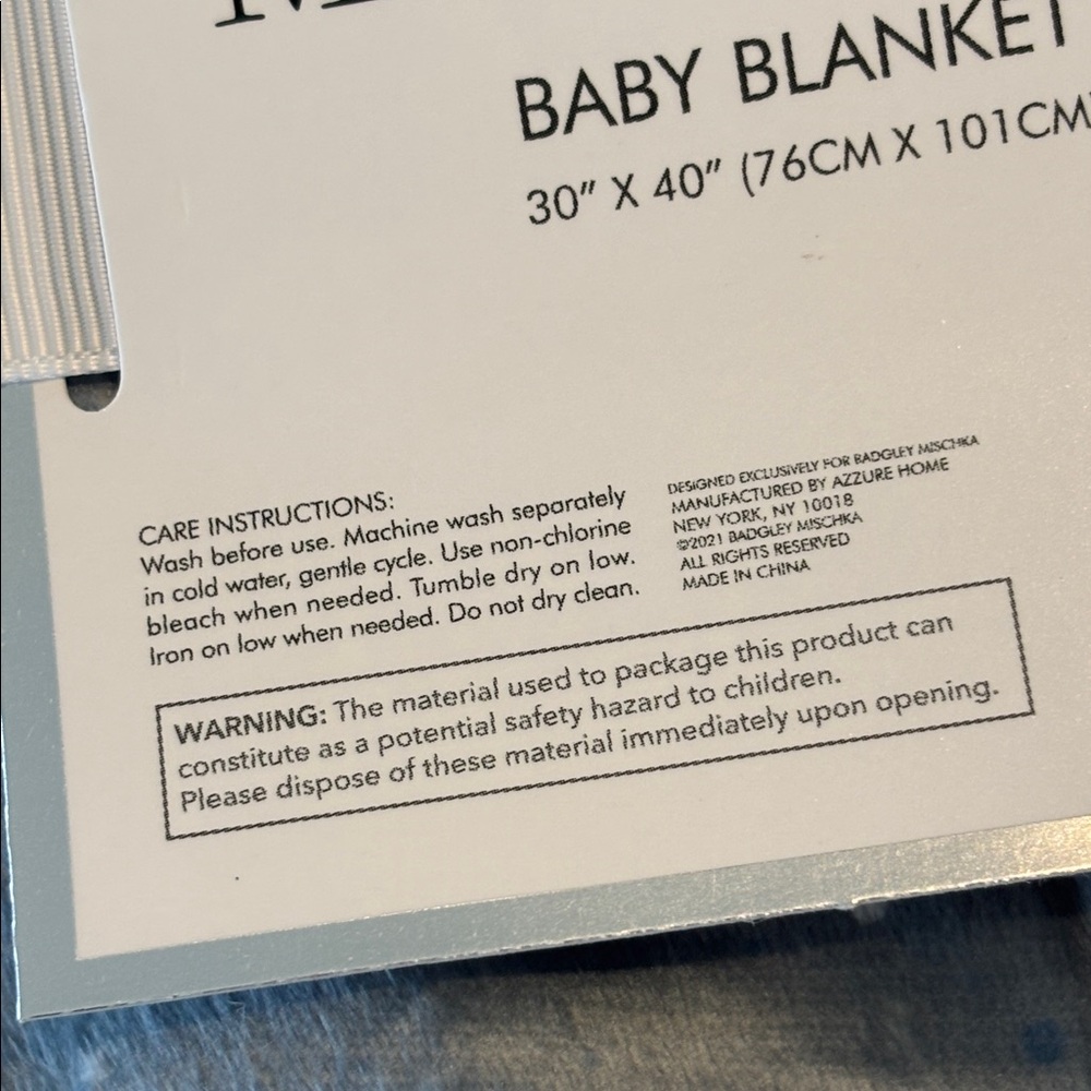 Badgley Mischka Blue Gray Celestial Constellation Print Baby Blanket 30' x 40 - Picture 10 of 12
